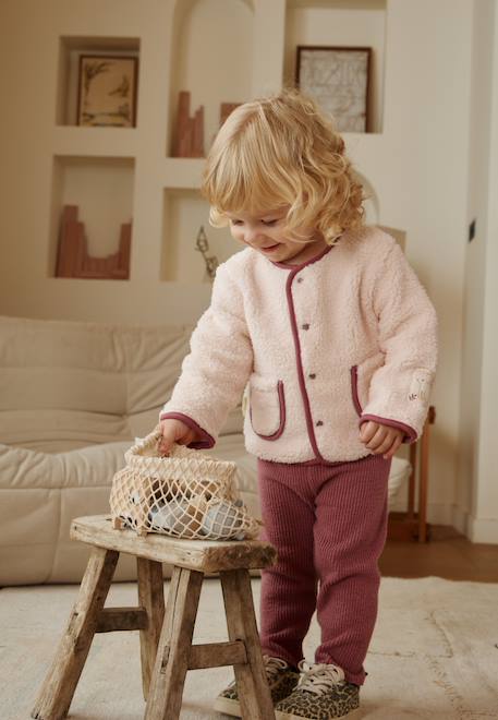 Bébé-Veste bébé en sherpa matcha