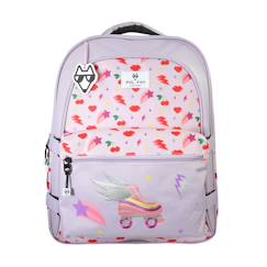 Sac à dos 2 compartiments fille POL FOX Good Vibes – CP/CE1/CE2/ – Violet pastel à motifs fruits  - vertbaudet enfant