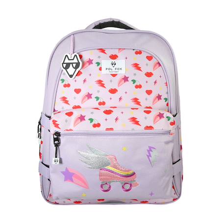Fille-Accessoires-Sac à dos 2 compartiments fille POL FOX Good Vibes – CP/CE1/CE2/ – Violet pastel à motifs fruits