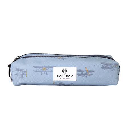 Trousse double garçon POL FOX Airplane – CP/CE1/CE2 – Bleu clair à motifs avions vintage  - vertbaudet enfant