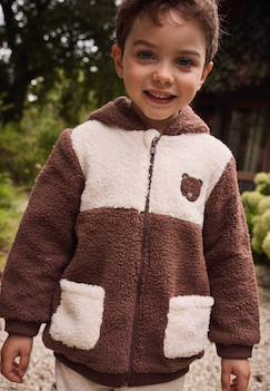 Bébé-Manteau, combipilote, nid d'ange-Manteau-Veste bébé en sherpa avec capuche cracotte