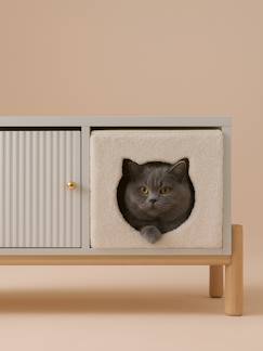 Linge de maison et décoration-Décoration-Objet déco-Panier cube pour chat en tissu Teddy