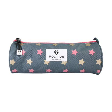 Trousse simple fille POL FOX Wonder Fox Glitter – CP/CE1/CE2 – Gris à motifs étoiles  - vertbaudet enfant