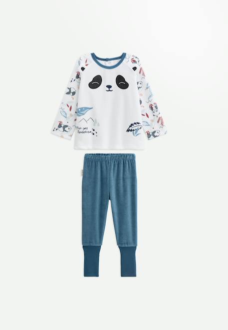 Garçon-Pyjama enfant 2 pièces en velours avec pieds retroussables tao