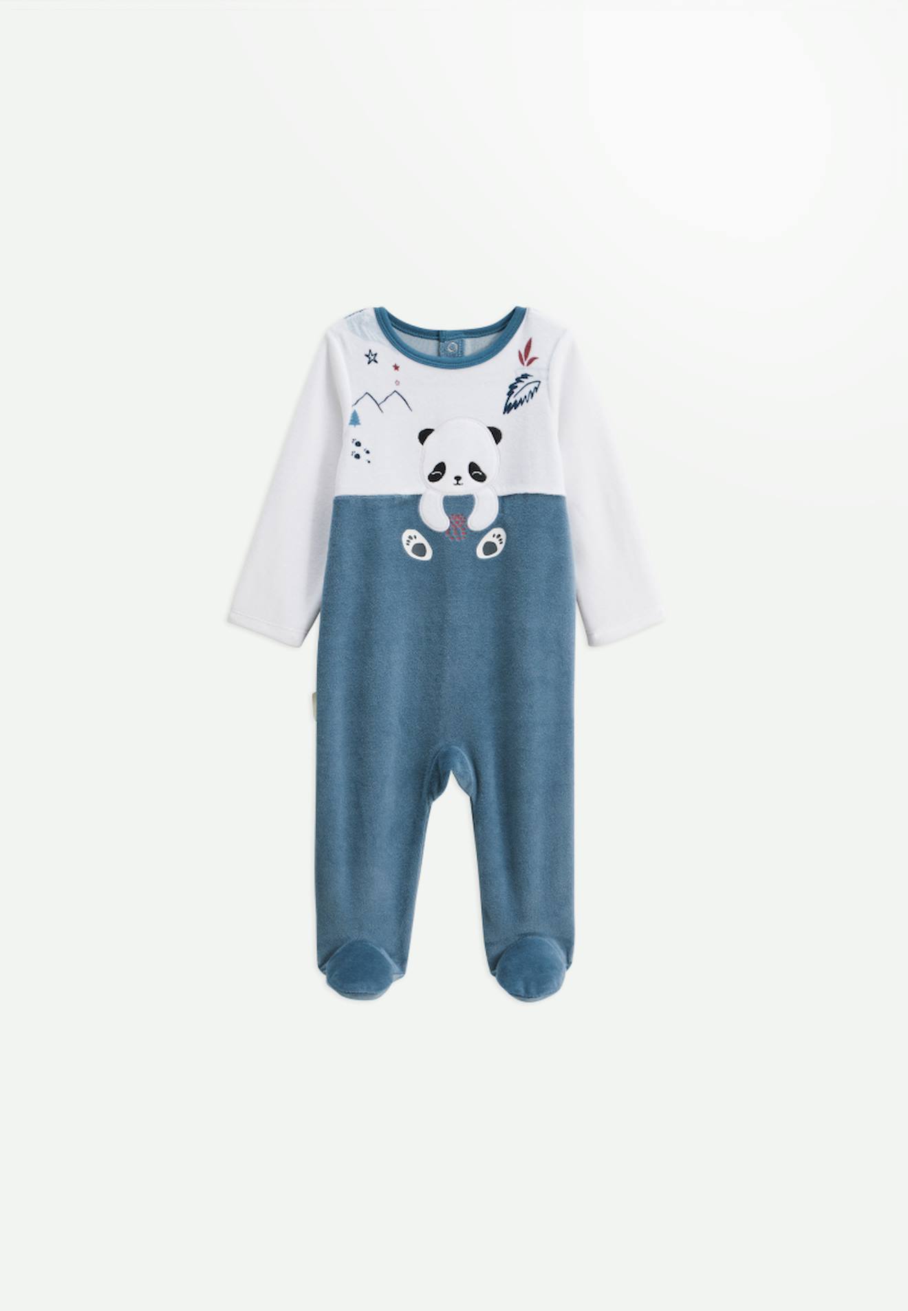 Pyjama Bébé En Velours Tao Bleu