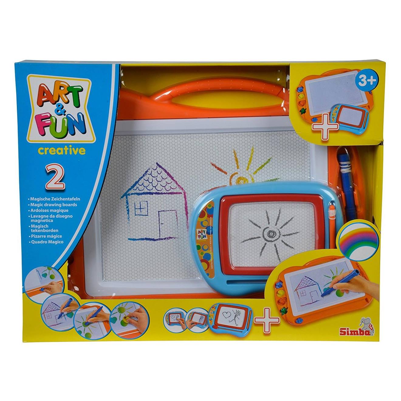 Ardoise Magique Art Et Fun - 2 Tableaux De Peinture Multicolore