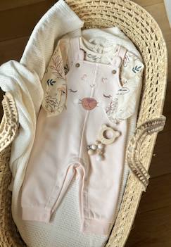 Ensemble salopette bébé en molleton et t-shirt matcha  - vertbaudet enfant