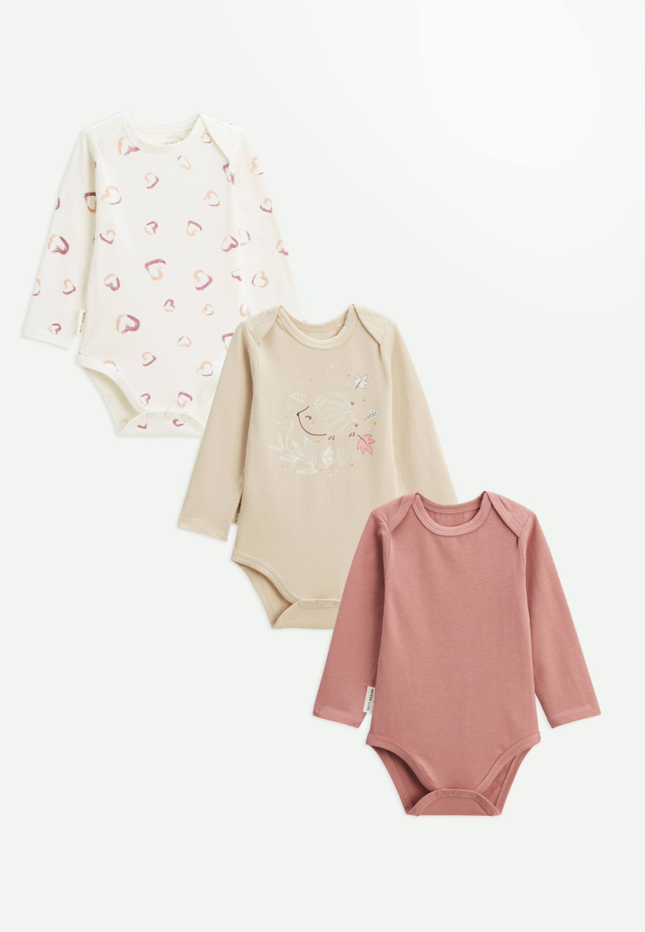 Lot De 3 Bodies Bébé Manches Longues Maya Rose