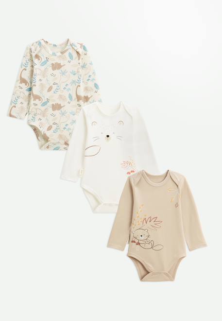 Bébé-Lot de 3 bodies bébé manches longues cracotte