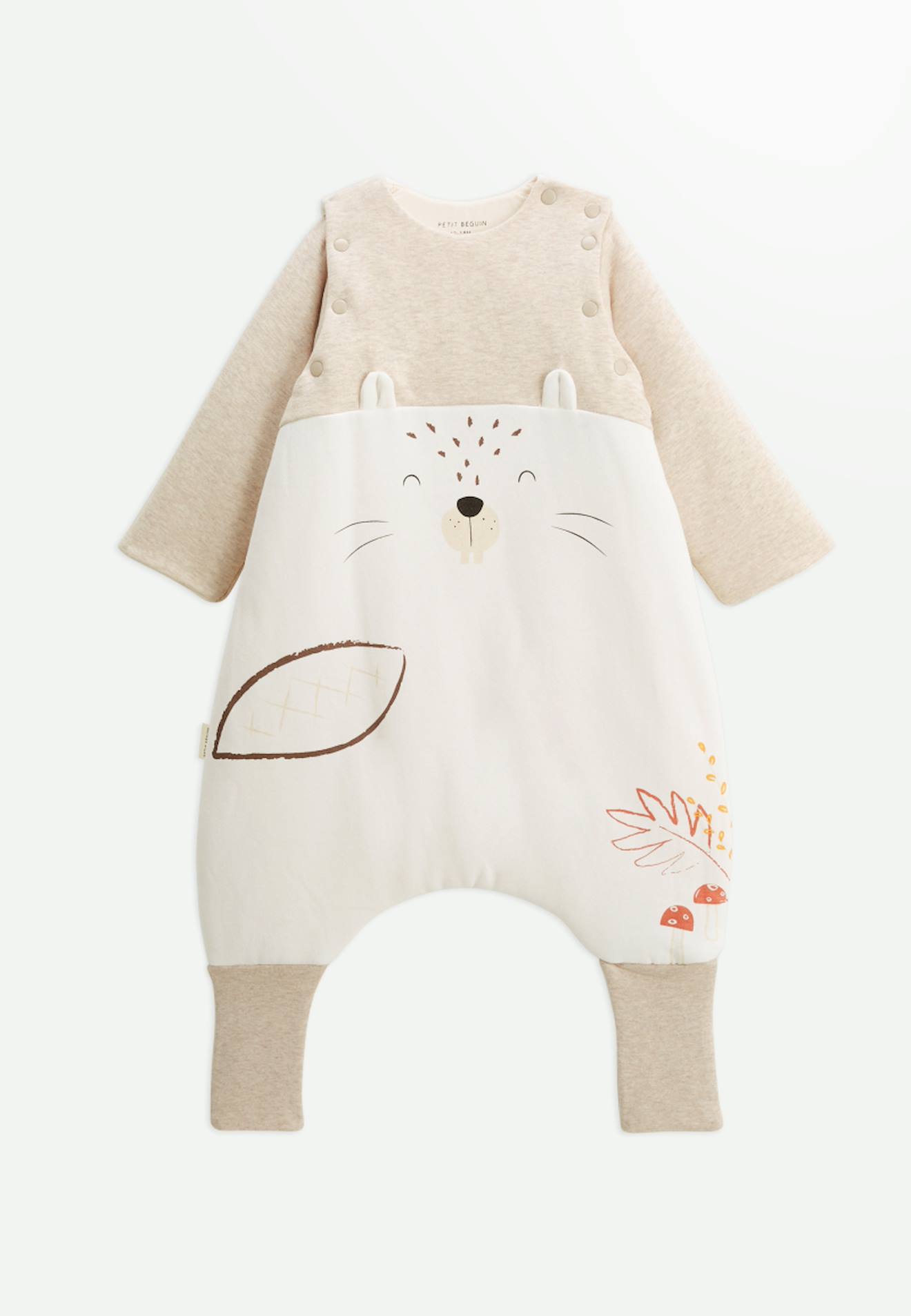 Turbulette D'hiver Avec Pieds Retroussables Et Manches Amovibles Cracotte Beige