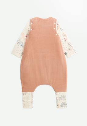 Turbulette D'hiver Bébé En Velours Avec Manches Amovibles Et Pieds Retroussables - Design Chincha, TOG 3, Oeko-Tex - Rose