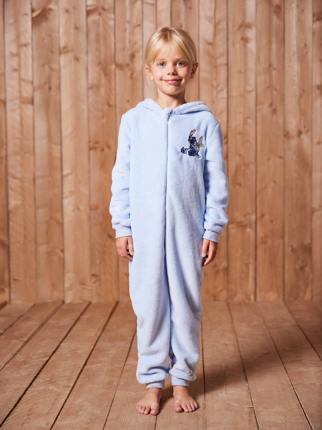 Combinaison Pyjama Lilo Et Stitch Pour Fille - 100% Polyester Doux, Fermeture Éclair | Pyjama Une Pièce Manches Longues - 10