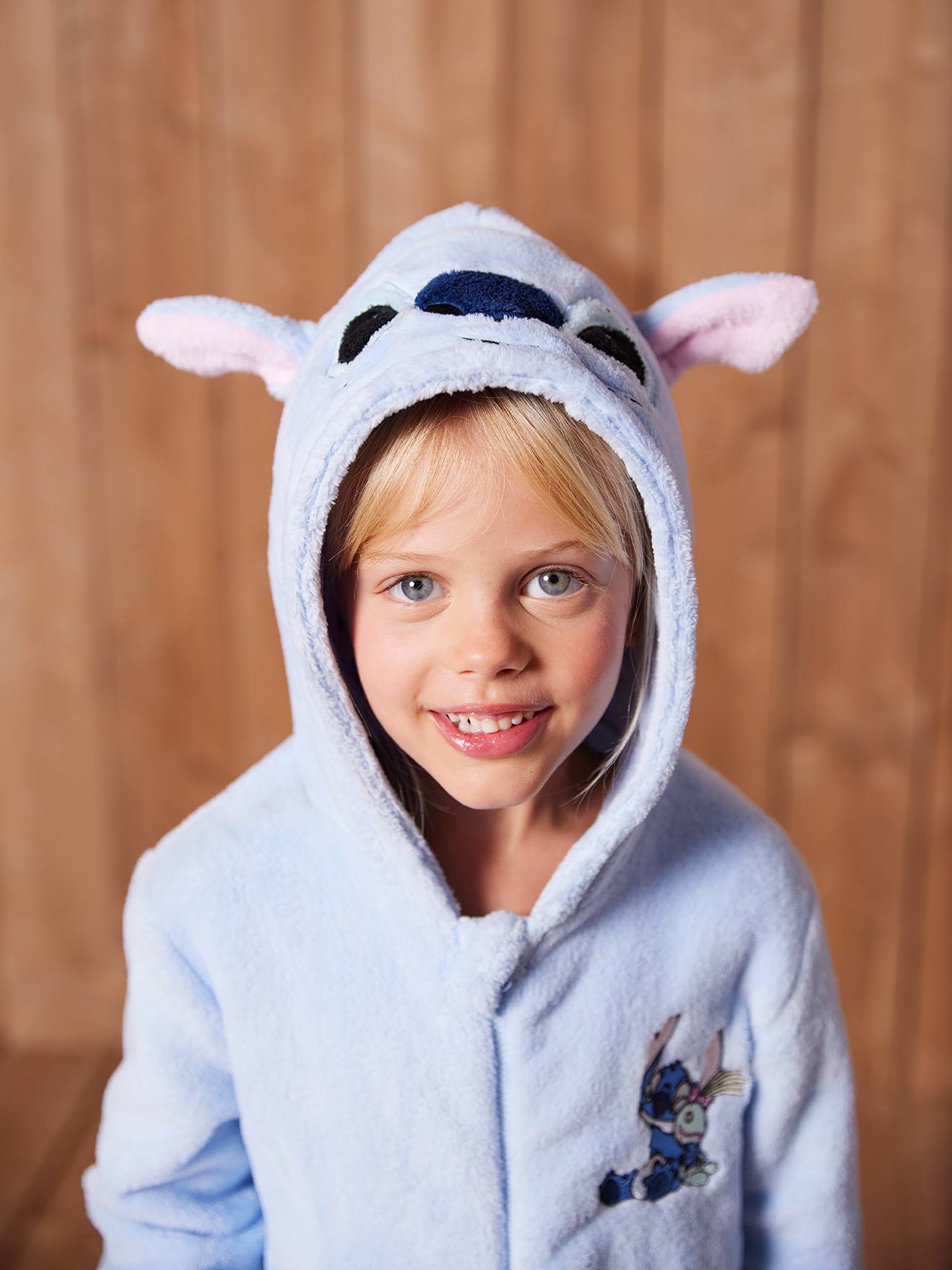 Combinaison pyjama Disney Stitch fille bleu ciel