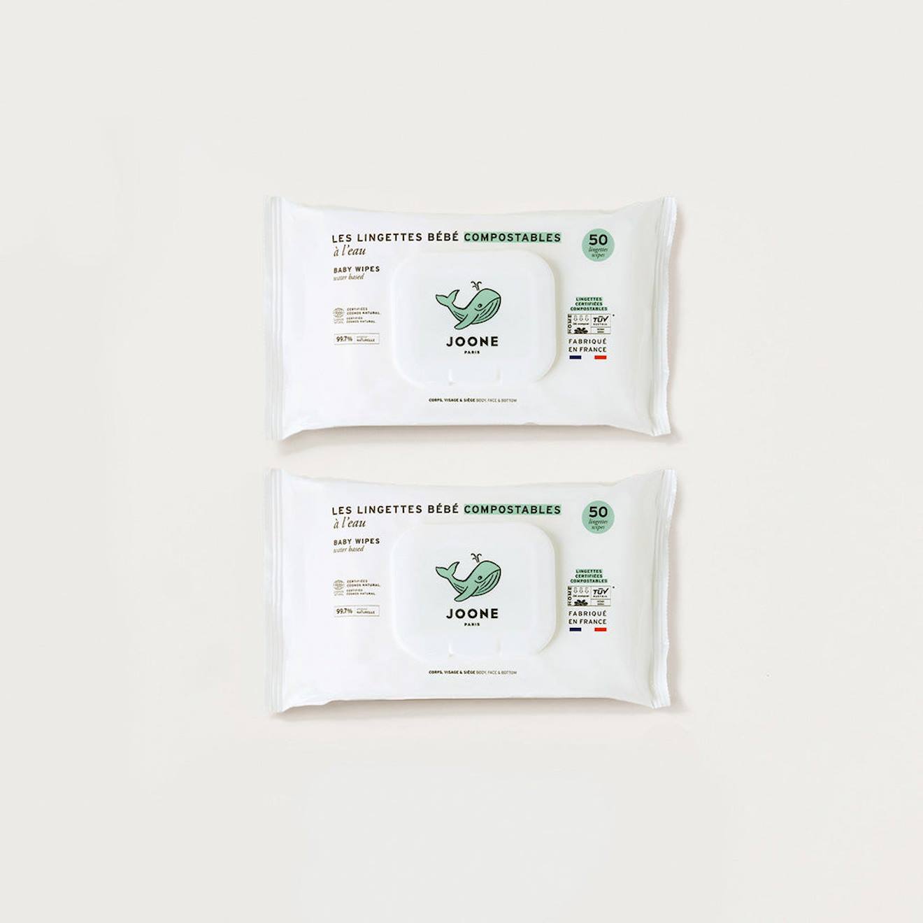 Lingettes À L'eau Compostables À Domicile Blanc