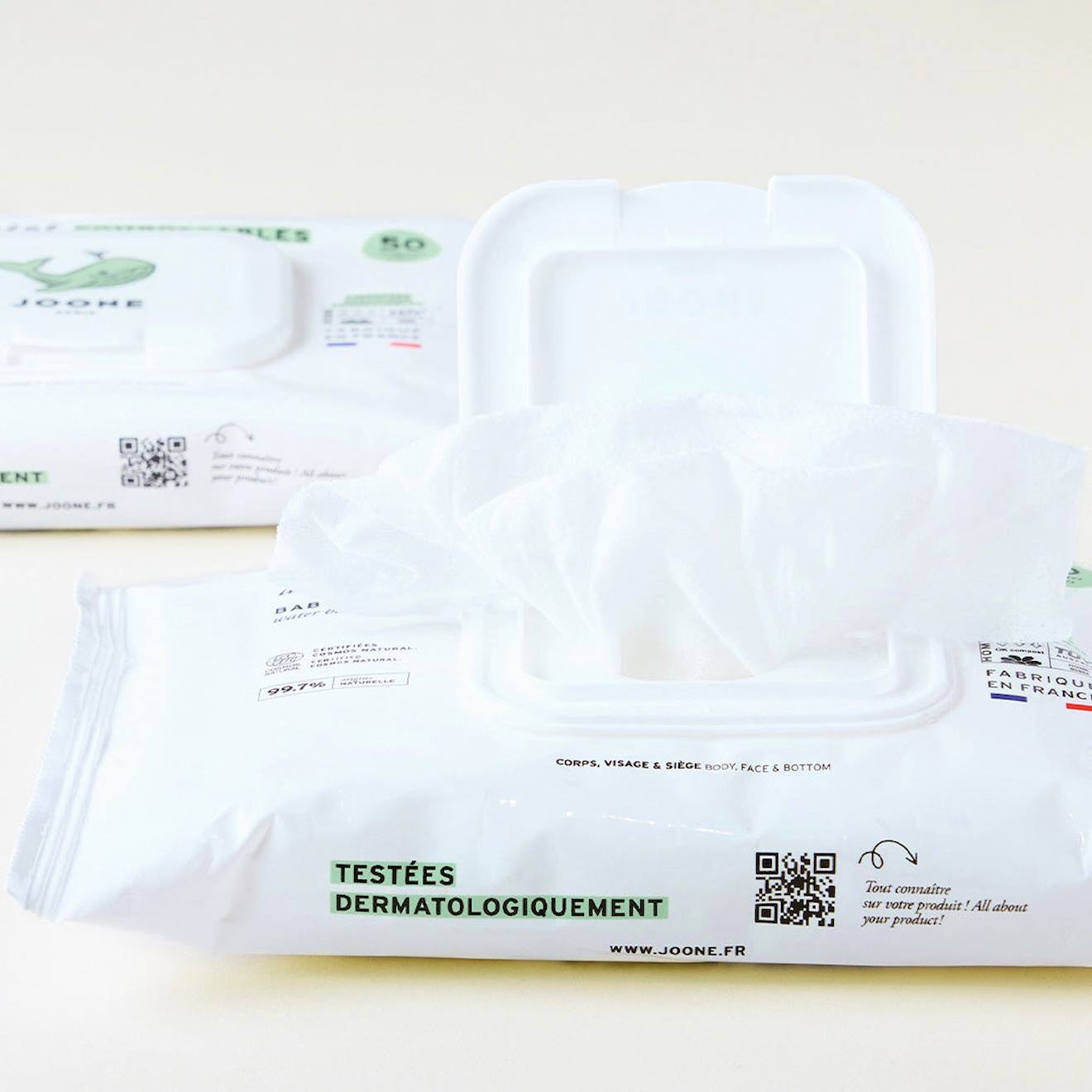 Lingettes À L'eau Compostables À Domicile Blanc (Joone Paris) - Image 1