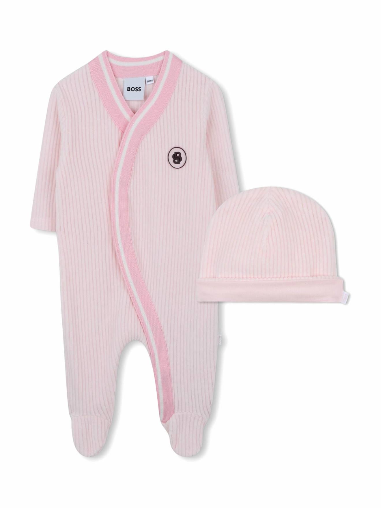 Ensemble 2 Pièces Body Et Bonnet Rose