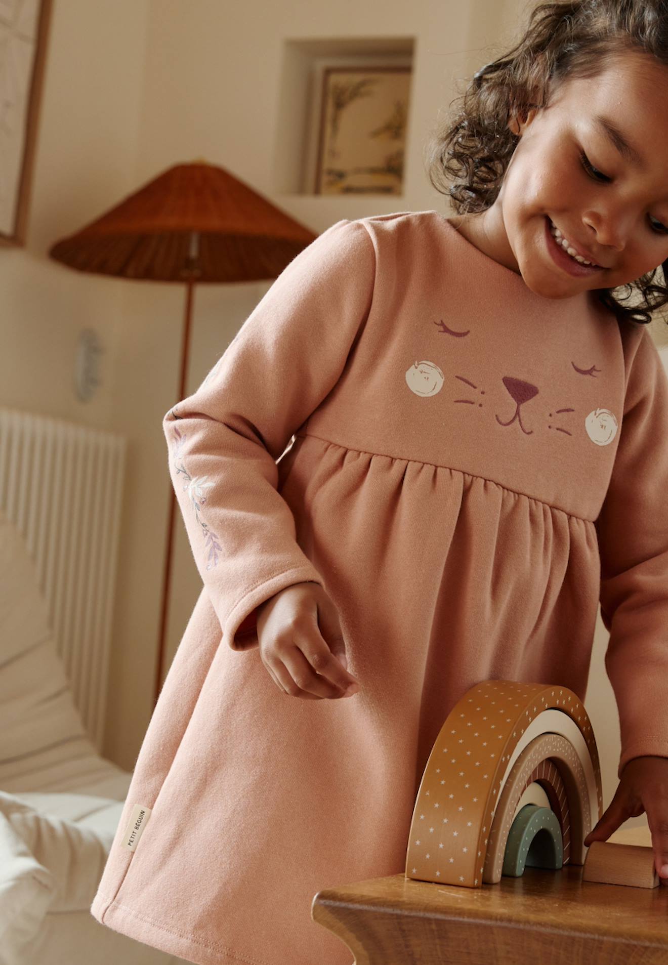 Robe Enfant En Molleton Matcha Rose