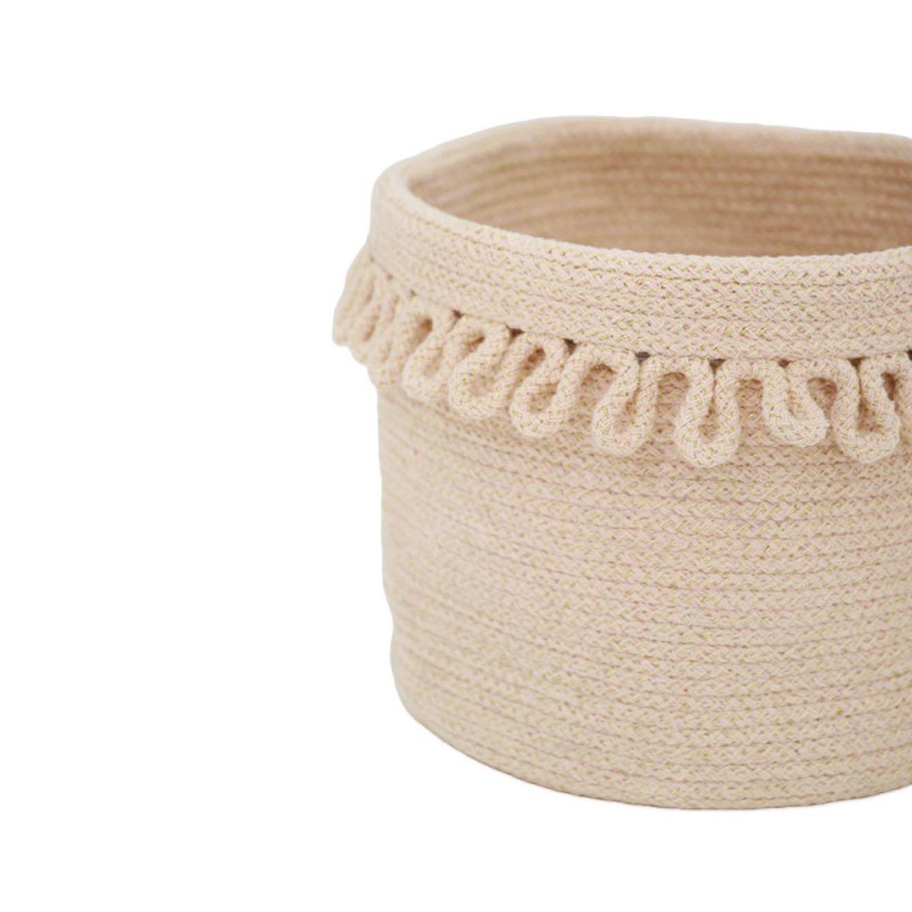 Panier De Rangement En Corde De Coton Avec Finition Pétales Louna Beige Nude (Nattiot) - Image 2