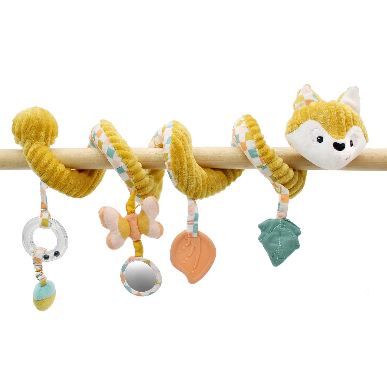 Spirale D'activités Renard, Avec Activités Sonores Et Tactiles, 40 Cm Jaune