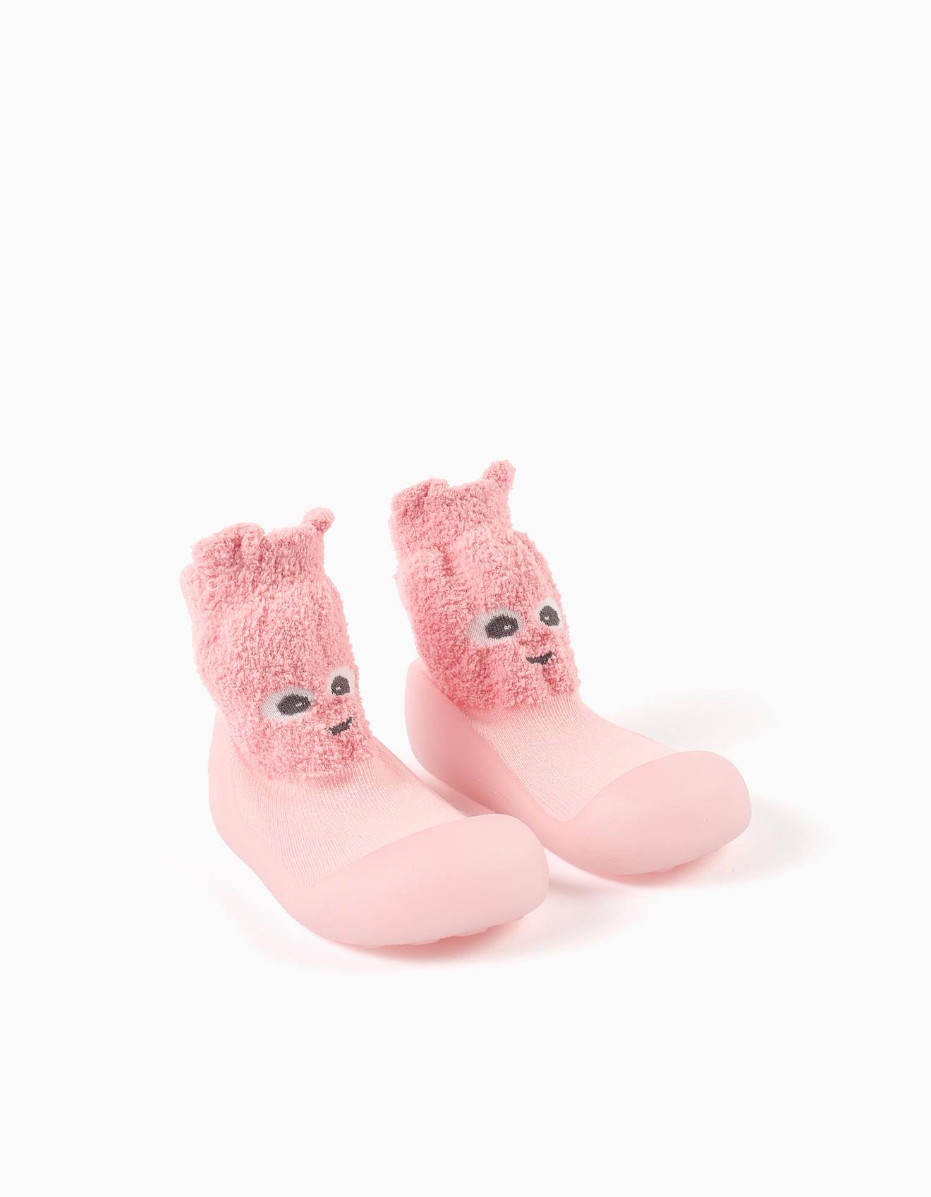 Chaussettes Chausson Avec Monstres D’émotions Rose Foncé