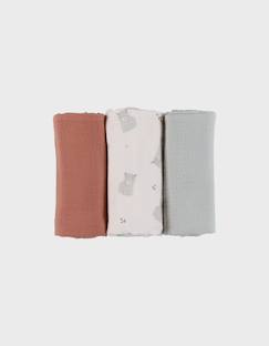 -Lot de 3 langes 70* mousseline de coton bio