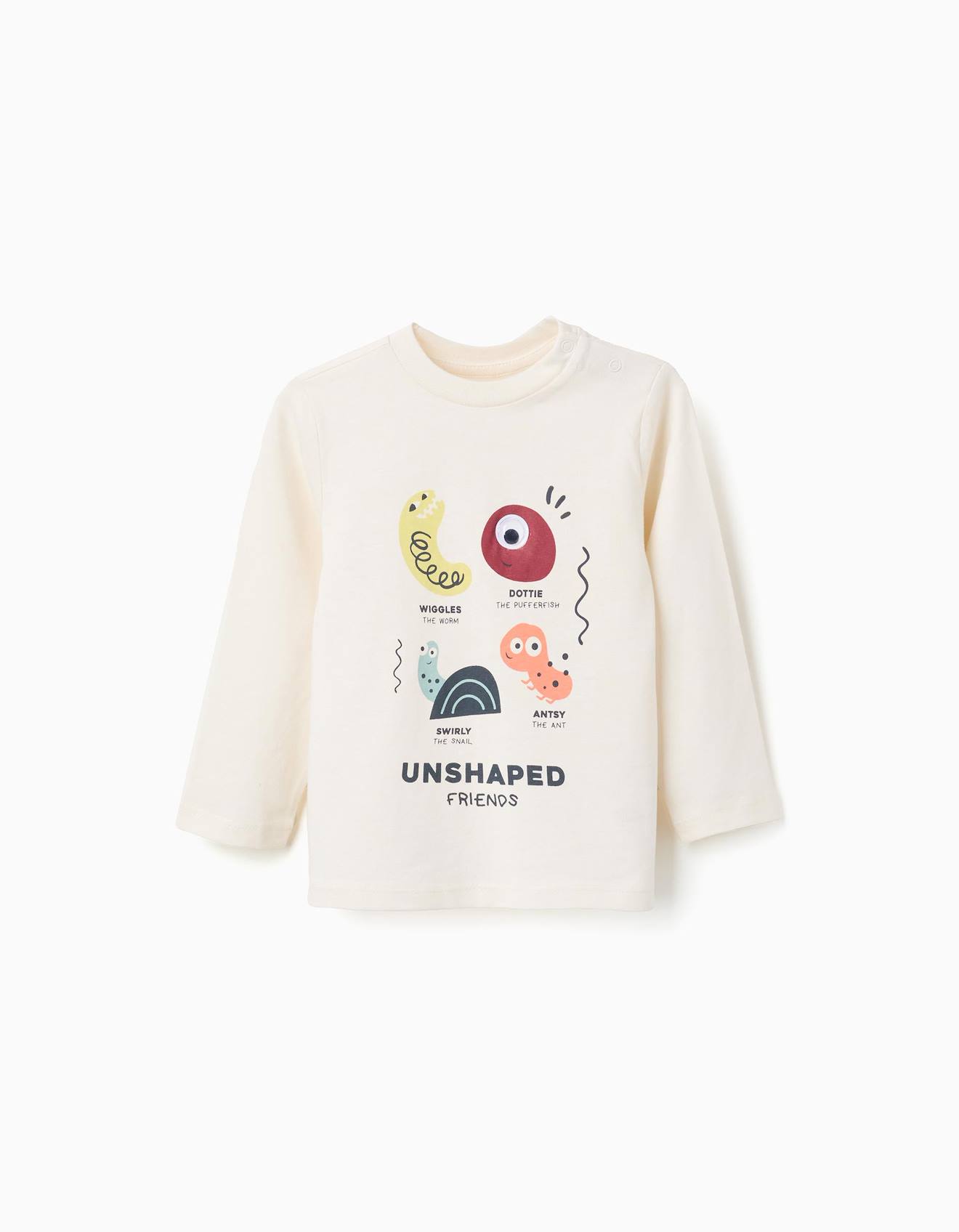 T-shirt À Manches Longues En Coton Animaux Blanc