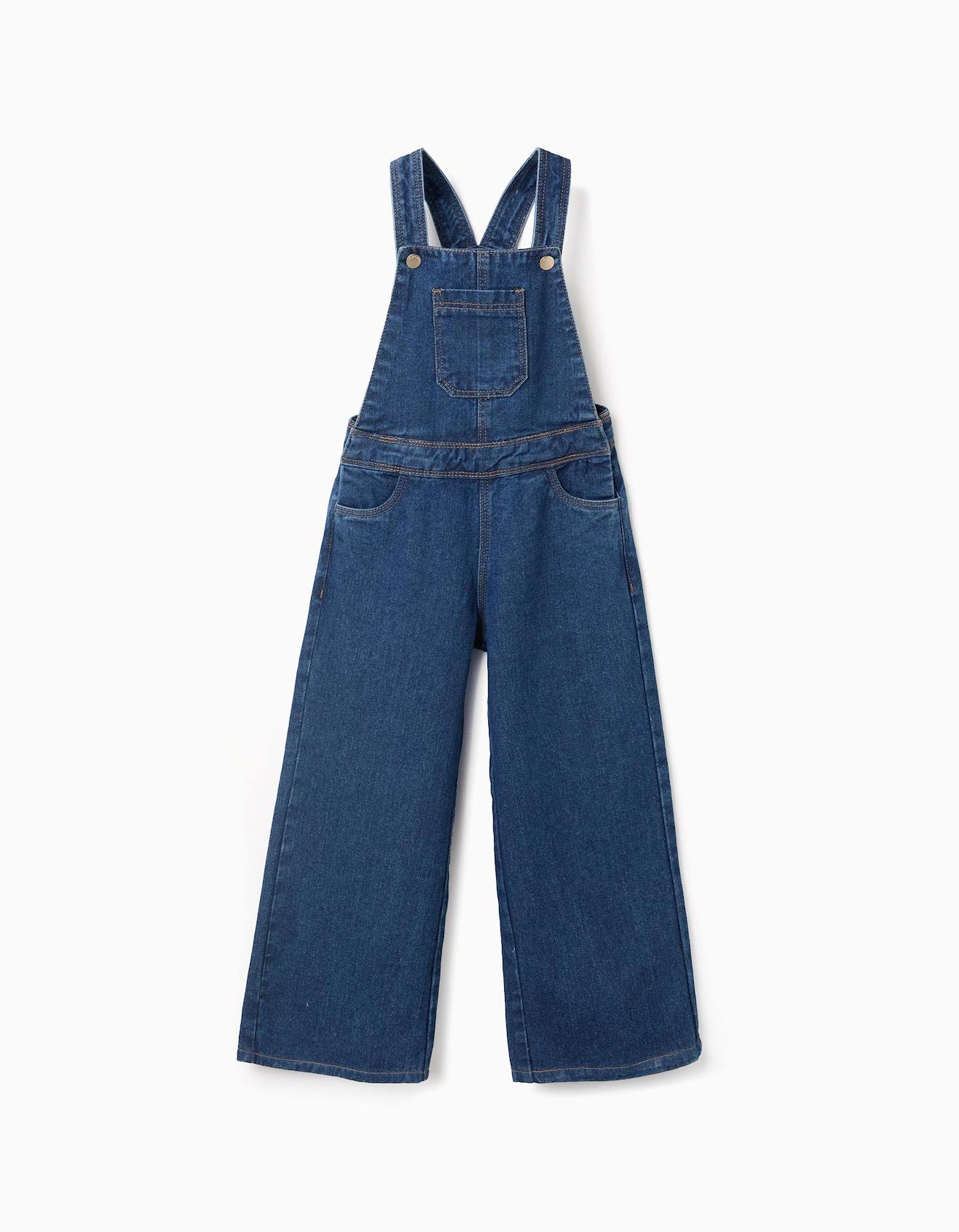 Salopette En Jean Wide Leg Bleu