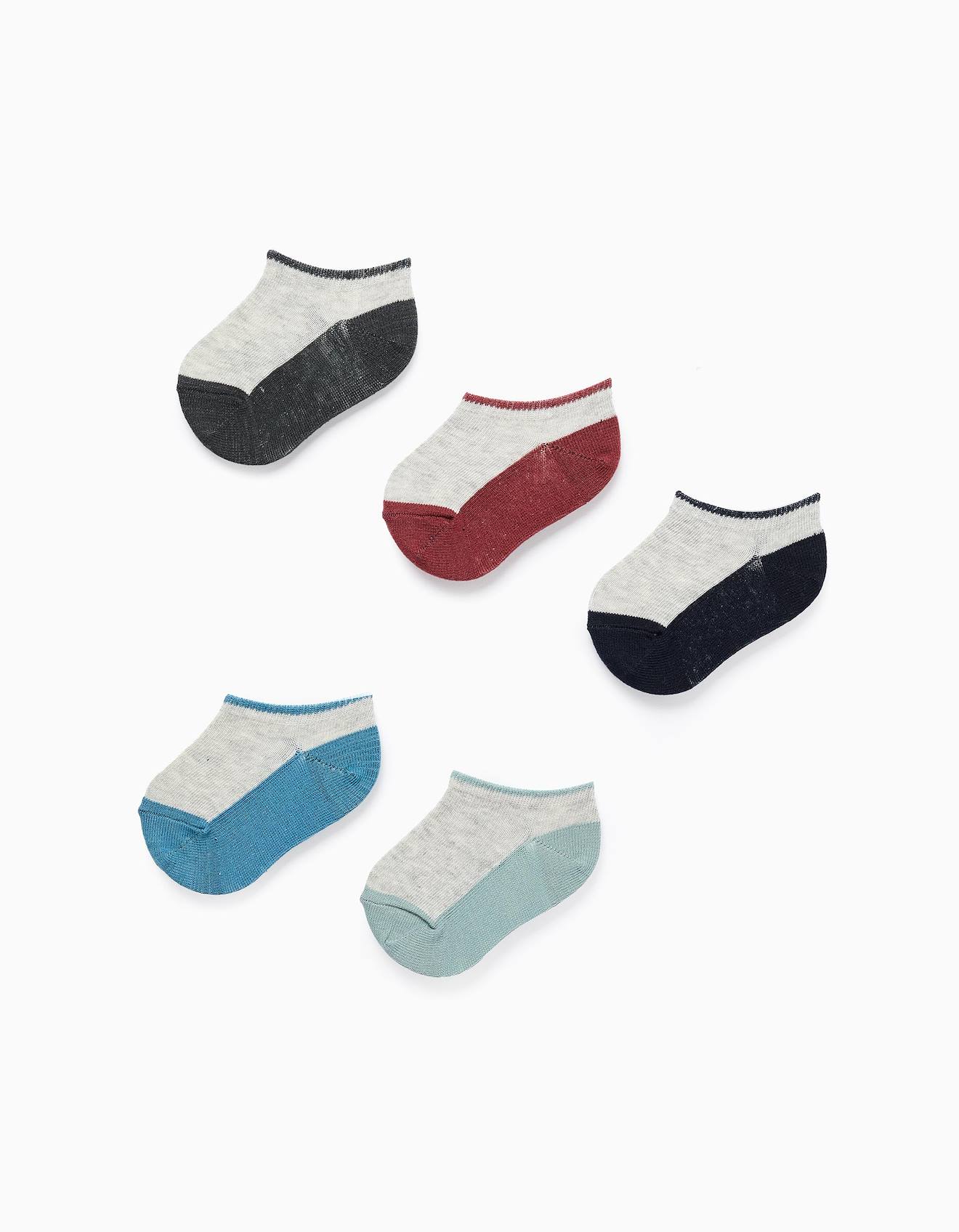 Pack 5 Paires De Socquettes Bicolores Multicolore