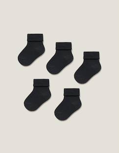 Pack 5 paires de chaussettes avec revers côtelés  - vertbaudet enfant