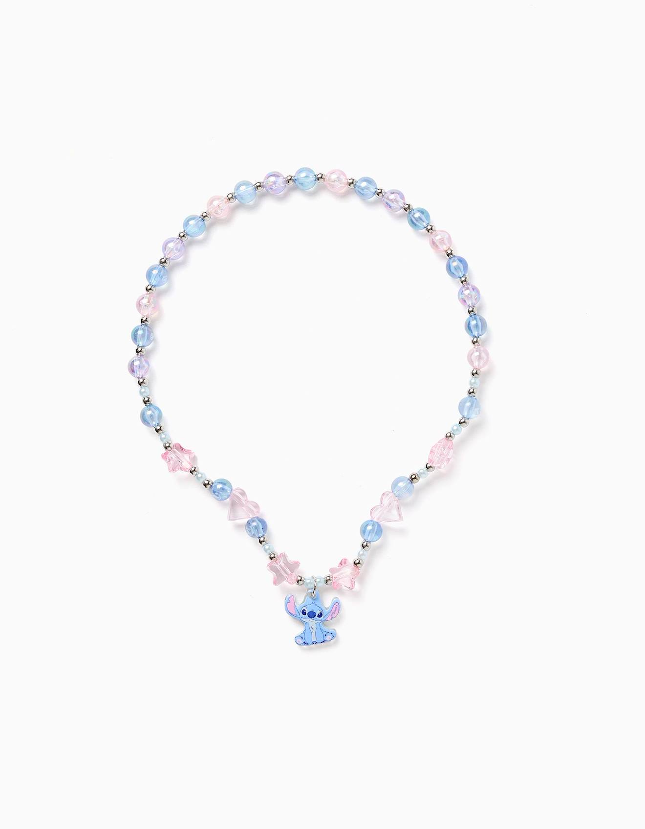 Collier Avec Perles/pendentif Stitch Lilo Et Stitch Rose Clair
