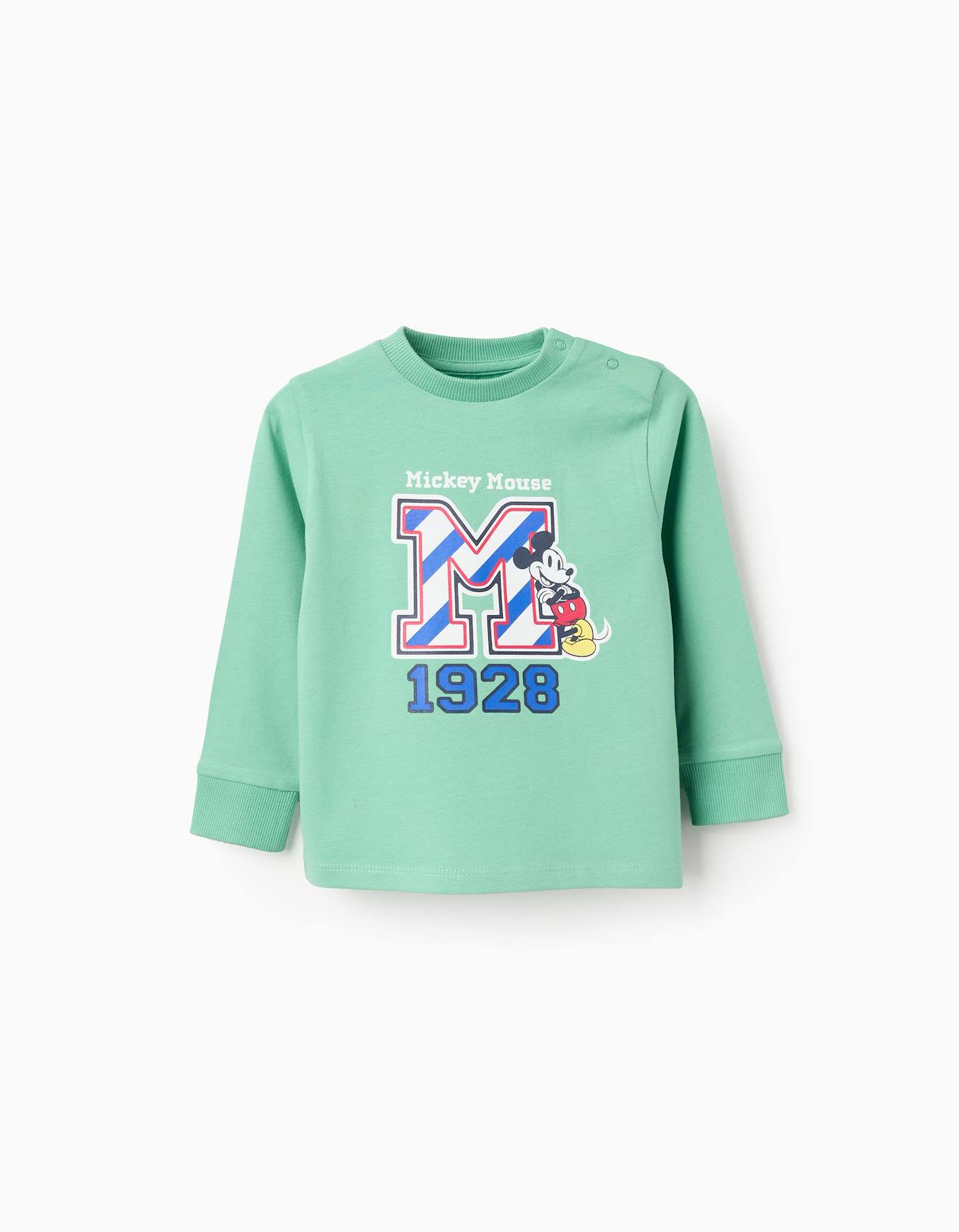 T-shirt À Manches Longues En Coton Mickey Vert