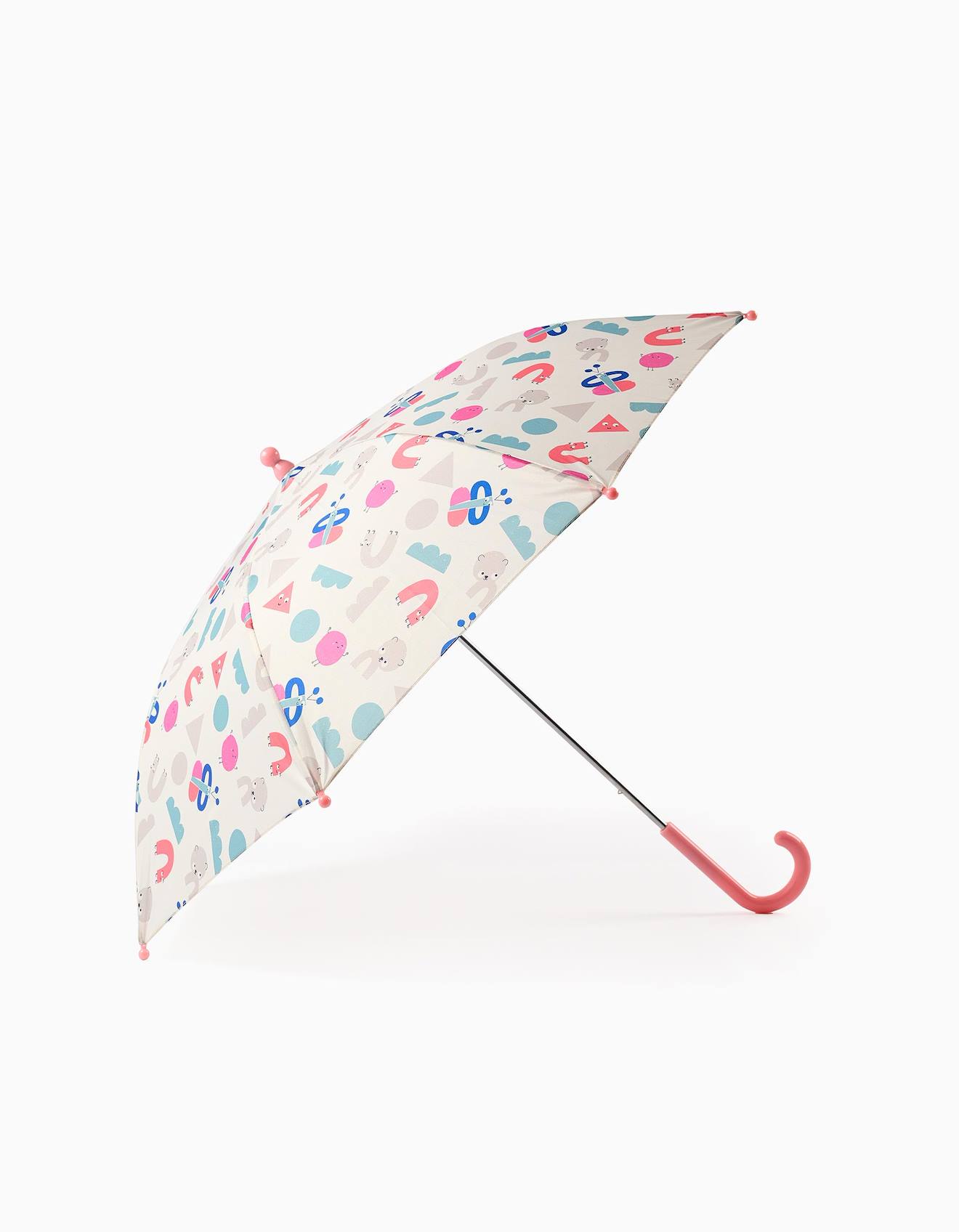 Parapluie Avec Motif De Formes Et Couleurs Rose Clair