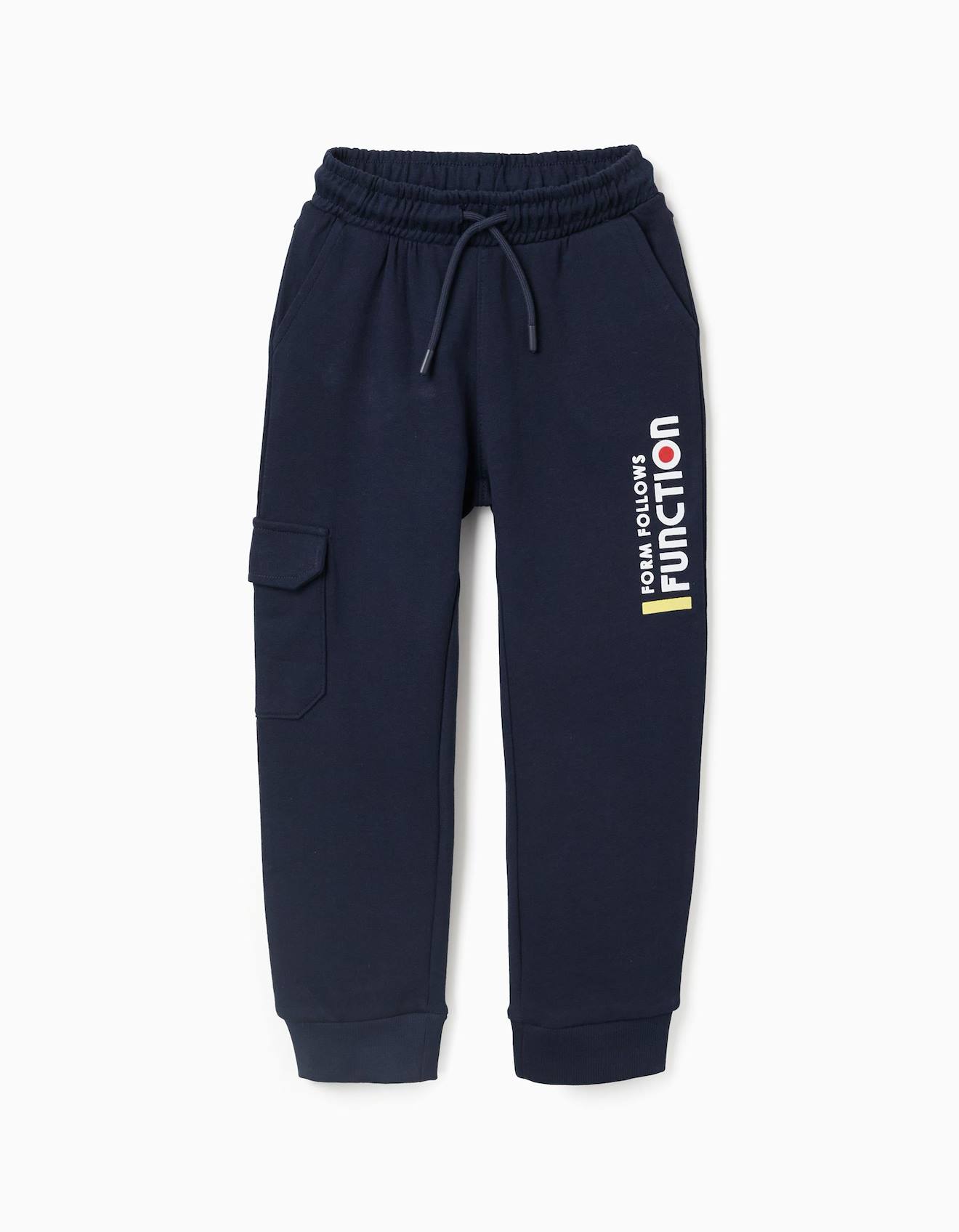 Pantalon De Jogging En Coton Avec Poche Cargo Bleu Foncé