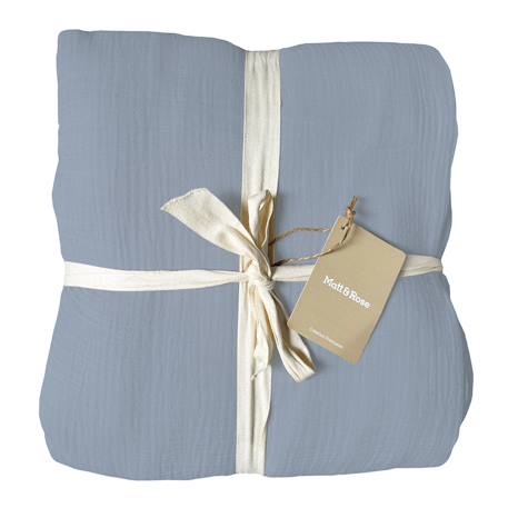 Parure de lit unie en coton, gaze de coton Blanc+Bleu horizon+Caramel+Chocolat+Lichen+Naturel+Terre cuite 7 - vertbaudet enfant 