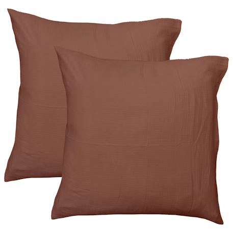 Parure de lit unie en coton, gaze de coton Blanc+Bleu horizon+Caramel+Chocolat+Lichen+Naturel+Terre cuite 19 - vertbaudet enfant 