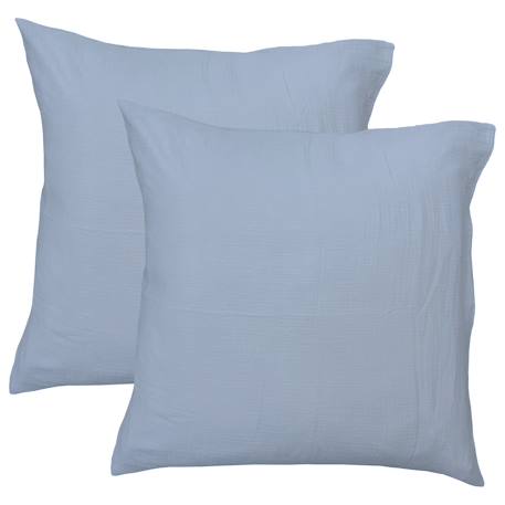 Parure de lit unie en coton, gaze de coton Blanc+Bleu horizon+Caramel+Chocolat+Lichen+Naturel+Terre cuite 9 - vertbaudet enfant 