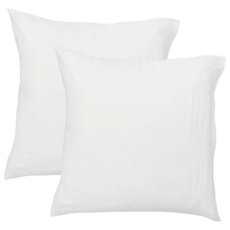 Parure de lit unie en coton, gaze de coton Blanc+Bleu horizon+Caramel+Chocolat+Lichen+Naturel+Terre cuite 4 - vertbaudet enfant 