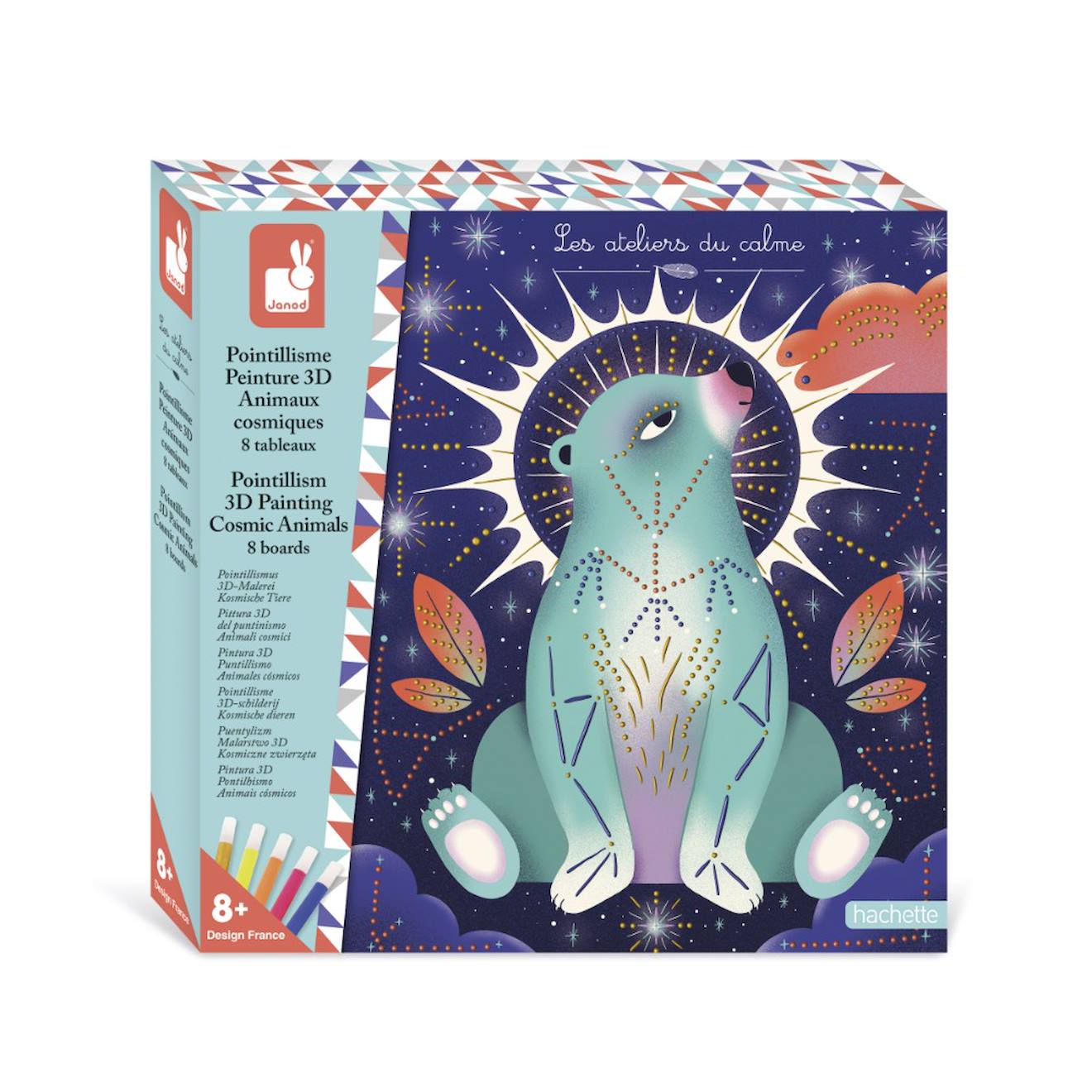 Pointillisme Peinture 3d Animaux Cosmiques Multicolore