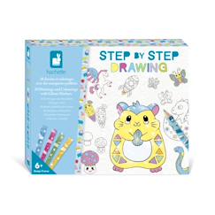 Jouet-Apprendre à dessiner, 20 modèles + feutres