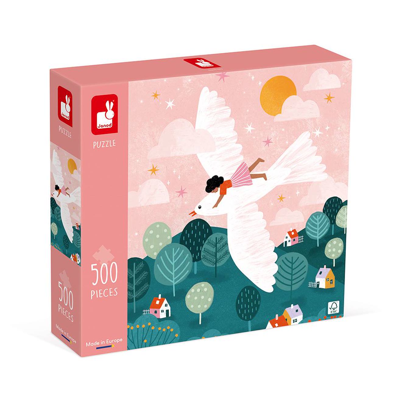 Puzzle 500 pièces la colombe rose