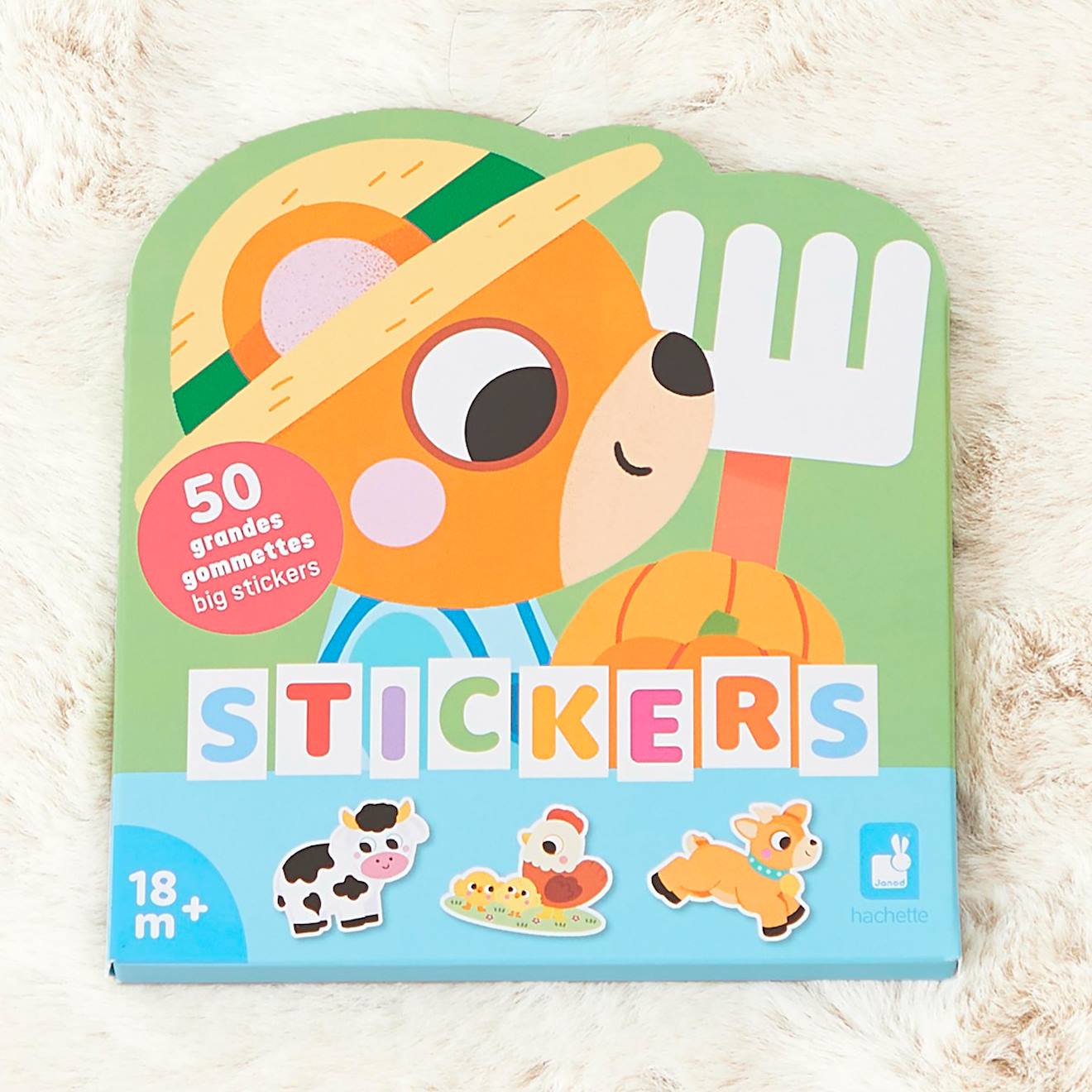 50 Grandes Gommettes Repositionnables Ferme Multicolore