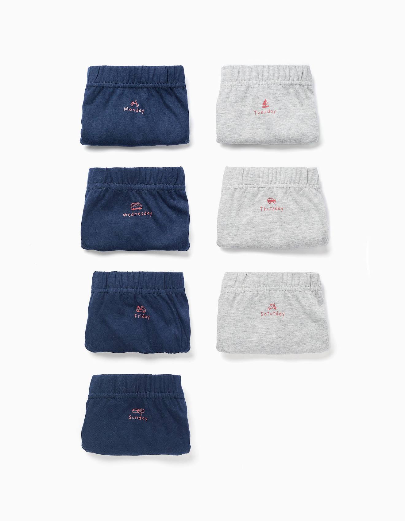 Lot De 7 Slips En Coton Jours De La Semaine Multicolore