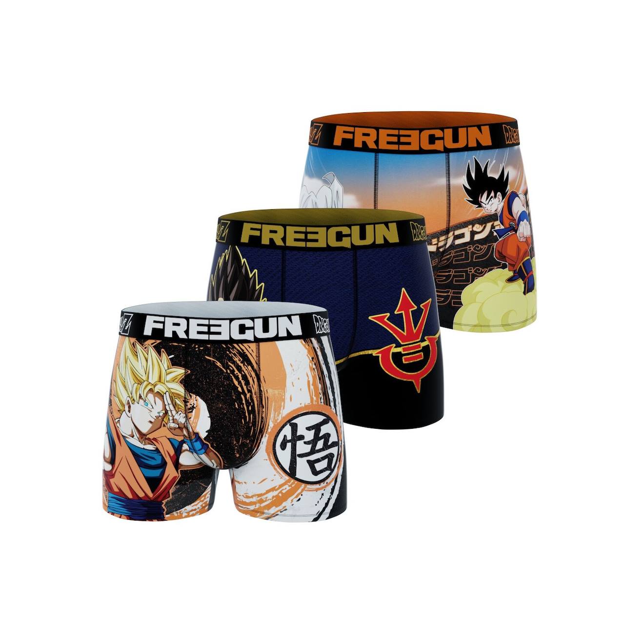 Lot De 3 Boxers Dragon Ball Z Orange/noir/bleu