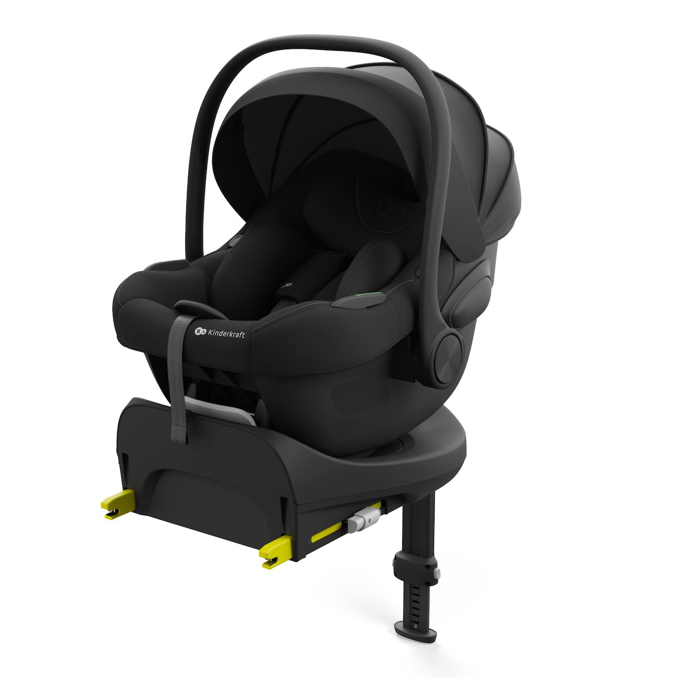 Siège Auto Bébé Kinderkraft I-lite Avec Base Endura Safe Fx, Rotation 90°, Isofix, Air Flow Et Harnais 5 Points Noir