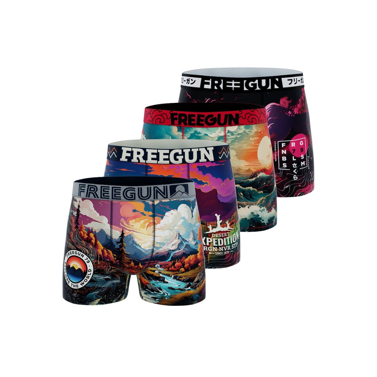Lot De 4 Boxers Vibrant Violetroserougenoirblanc 26$