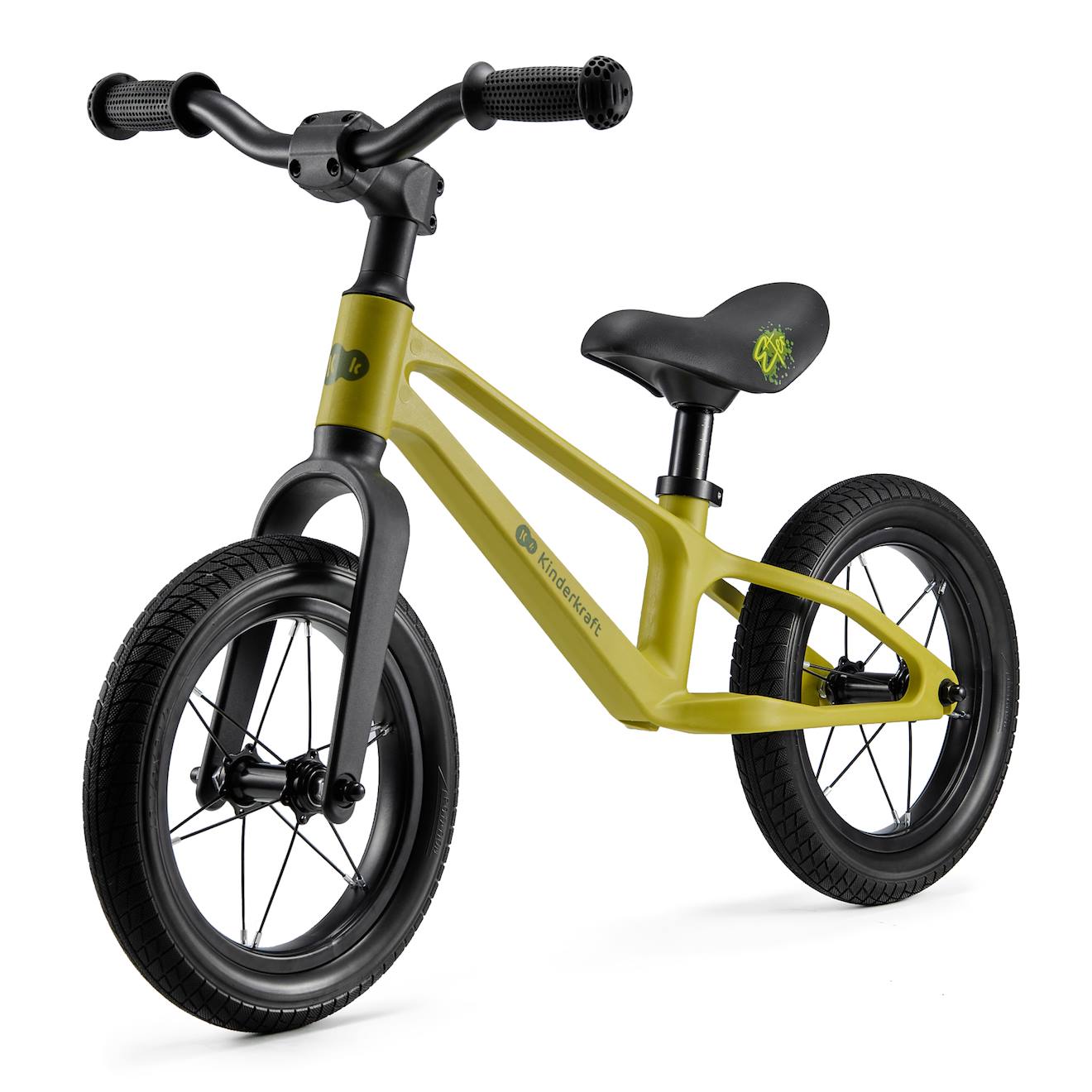 Draisienne Kinderkraft Eter Avec Cadre En Nylon Léger, Selle Réglable, Roues Pu 12 Pouces Et Poignées Antidérapantes Jaune Citron