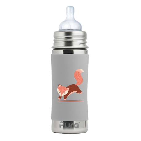 Pura - Biberon En Inox 325 Ml - Aqua Gris
