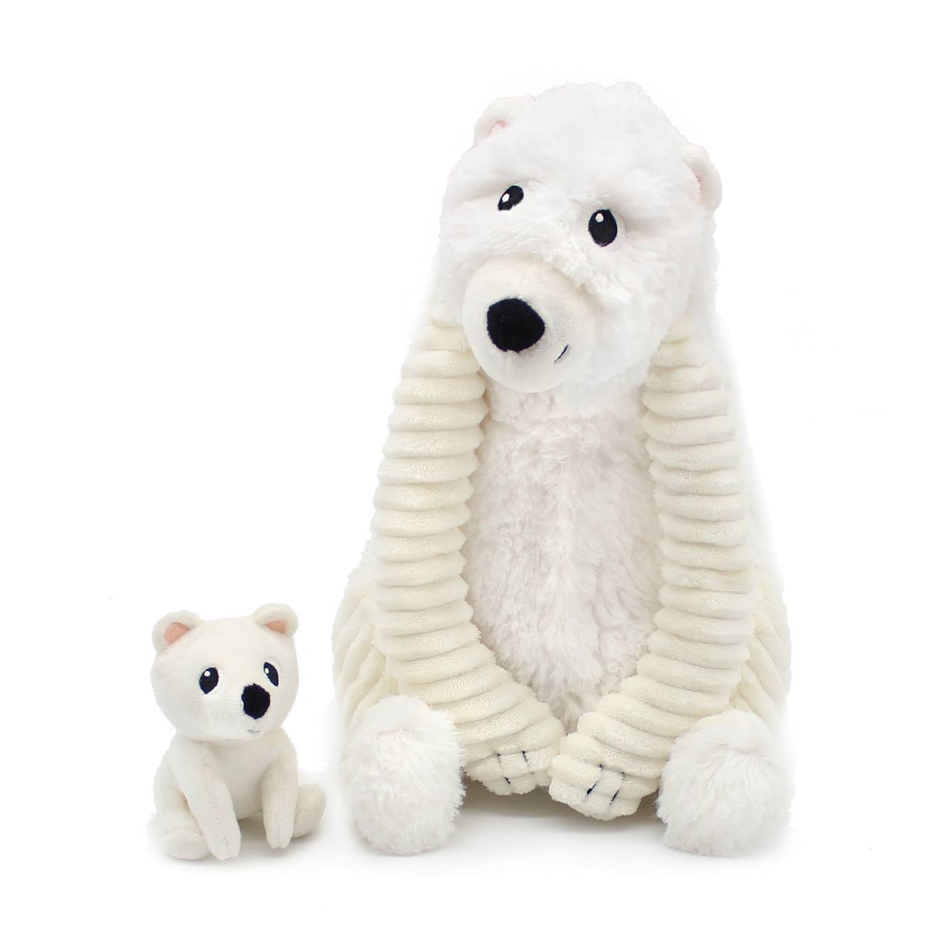 Peluche Ours Polaire Maman 31 Cm Et Son Bébé Blanc Blanc