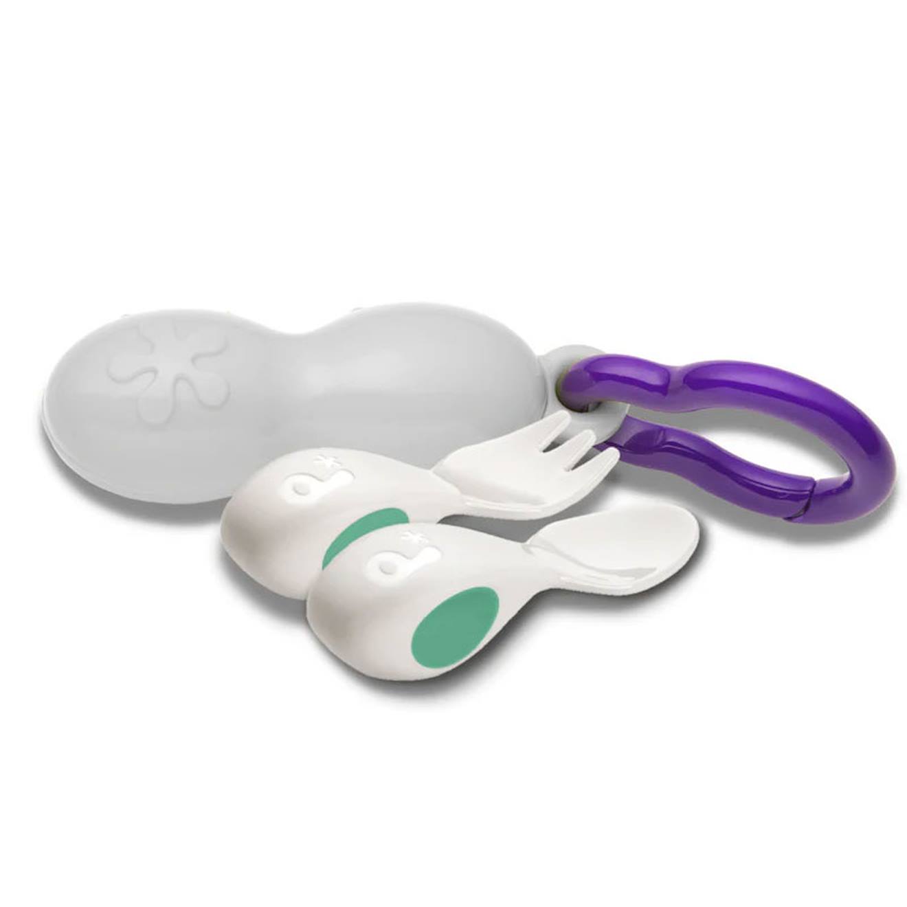 Set Voyage De 2 Couverts Ergonomiques Pour Bébé Vert