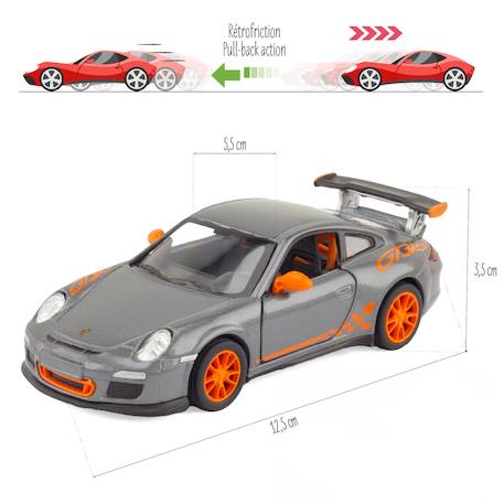Voiture miniature porsche 911 gt3 rs Blanc+Gris+Noir+Orange 5 - vertbaudet enfant 